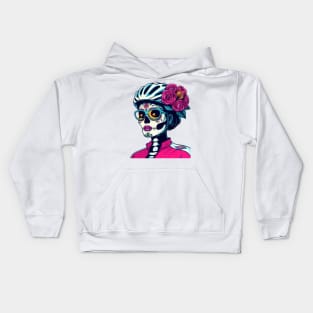 Catrina cycling flowers Kids Hoodie